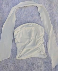 Y2K Tube Top with Scarf Styling
