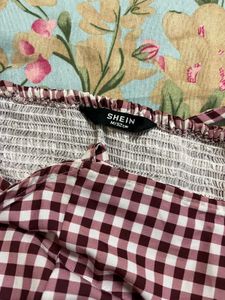 Chic Gingham Peplum Top