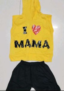 Cute "I Love Mama" Hoodie &amp; Shorts Set