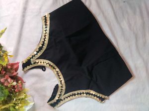 Black Blouse with Gold Embellishment