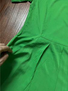 Green Dress With Front Pleats