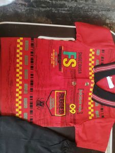 Kids Red Graphic T-Shirt and Pants Set
