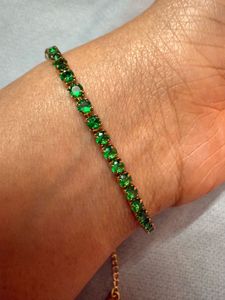 Premium Anti-Tarnish Gold and emerald Bracelet | W