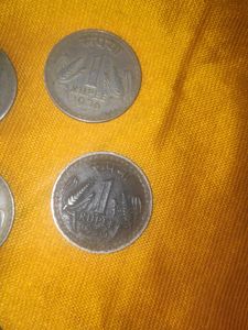 6 Pcs One Rupee Big Coins