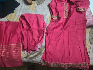 Beautiful Pink Kurta with Pants Set in XL size