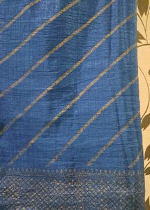 💠Vibrant Blue Saree with Elephant Motif