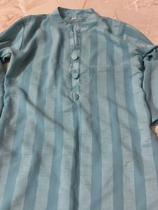 Elegant Blue Striped Kurta
