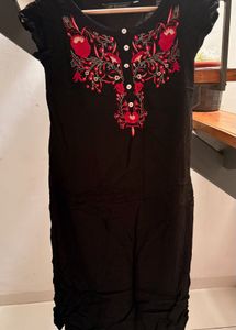 Embroidered Black Kurta