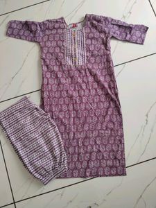purple kurti set
