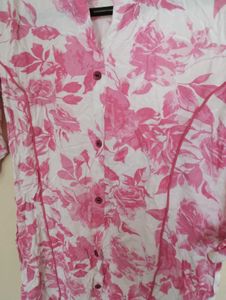 Pink Floral Print Kurta