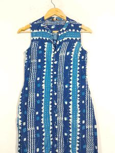 Blue Printed Stright Fit Kurta  (Women's)