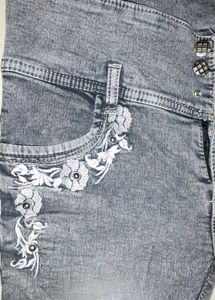 Embellished Grey Wash Jeans