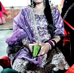 Elegant Purple Embroidered Kurti Set