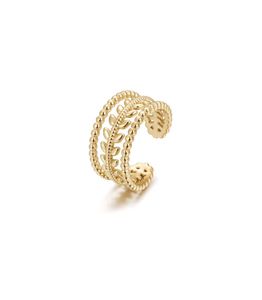 18k gold plated anti tarnish ring | leaf