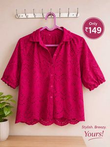 Chic Pink Broderie Anglaise Top