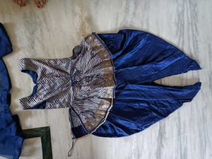 Elegant Royal Blue Dhoti Pants top set
