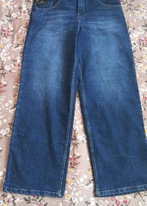 Wide Leg Blue Denim Jeans