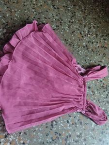 Baby Girl Pleated Top &amp; Shorts Set