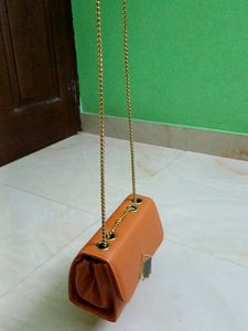 Brown Geometric Chain Bag