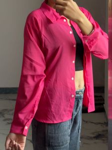 Vibrant Pink Button-Up Shirt