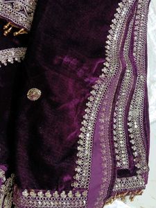 Bust 38 Elegant Embroidered Velvet Kurta Set