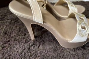 Golden Lightweight New Heels and Rhinestone Detail