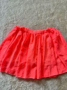 Neon Orange Flared Skirt
