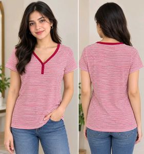 Striped V-Neck T-Shirt