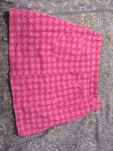 Pink Houndstooth Skirt