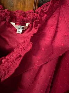 Chic Off-Shoulder Red Ruffle Top