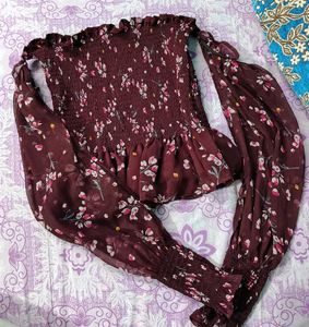 Floral Smocked Off-Shoulder Top