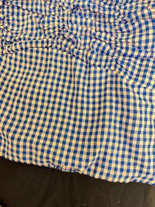 Blue &amp; White Gingham Mini Tank Top