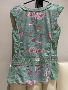Boho Floral Sleeveless Kurta Top