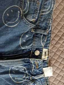 Fun Smiley Face Denim Jeans