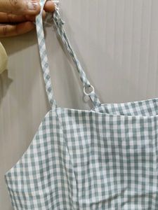 Gingham Mini Dress with Buttons