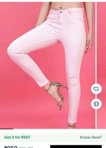 Stylish Pink Skinny Fit Jeans