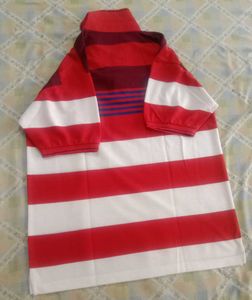 Red and White Striped T  Shirt New never used