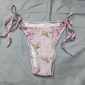 Floral Gingham 😍Tie Bikini Bottoms