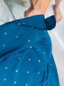 Teal Blue Embroidered Kurta