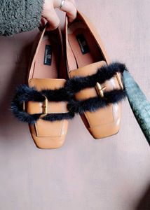 Fur Trim Mules