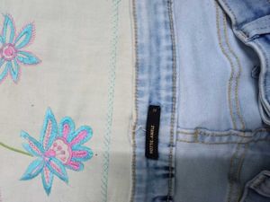 Distressed Acid Wash Ankle Jeans
