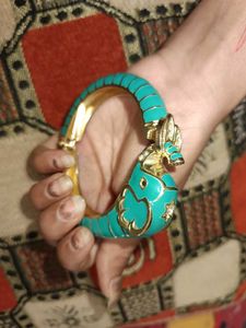 (Rajasthani kadaa 😍)Turquoise Elephant Bangle Bra