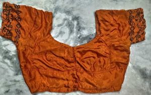orange pure crape silk Blouse