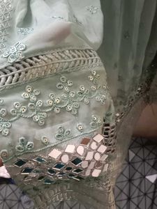 Elegant Teal Mirror Work Kurta