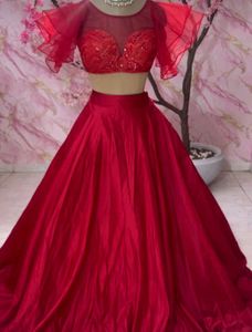 Red Embellished Lehenga Choli Set
