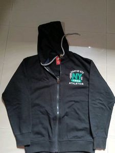 Black NYC Athletics Zip-Up Hoodie