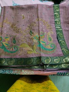 Once Used Very Pretty Saree Full Embroidery,