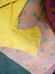 Women's Printed Mustard Polyester Top