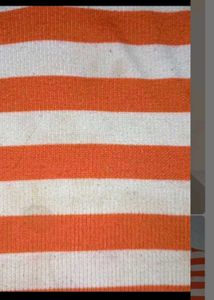 Orange and White Striped Cropped Top