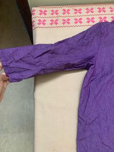 Purple Textured Button-Up Shirt